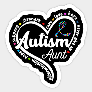 Autism Awareness Cute Autism Aunt Sticker